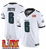 Men & Women & Youth Philadelphia Eagles #6 DeVonta Smith White 2025 Super Bowl LIX Patch New F.U.S.E. Vapor Untouchable Limited Stitched Jersey,baseball caps,new era cap wholesale,wholesale hats